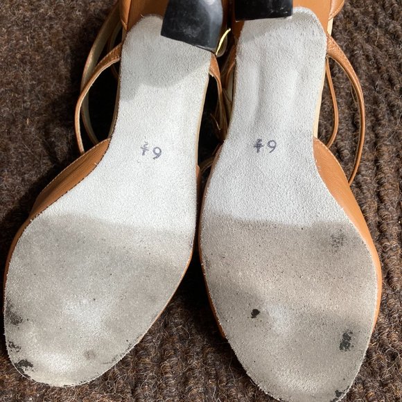 Elegance Shoe Co. Strappy Tan Leather Dance Shoes US6.5 - Picture 5 of 5